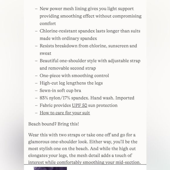 Land's End Plus Size Smoothing Mesh 1 Piece Swimsuit 1 shoulder BlackBerry 14 - Picture 6 of 6